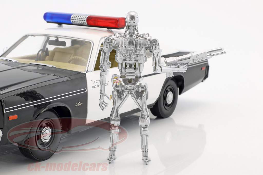 Dodge Monaco Metropolitan Police year 1977 Movie Terminator (1984) with T-800 figure 1:18 Greenlight