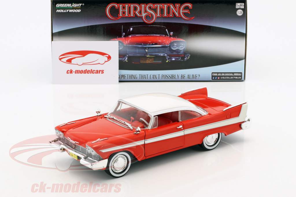 Plymouth Fury anno di costruzione 1958 film Christine (1983) rosso / bianco / argento 1:24 Greenlight
