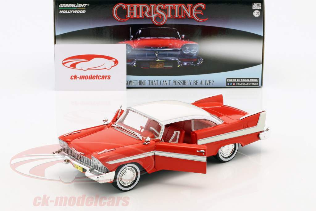 Plymouth Fury Opførselsår 1958 film Christine (1983) rød / hvid / sølv 1:24 Greenlight