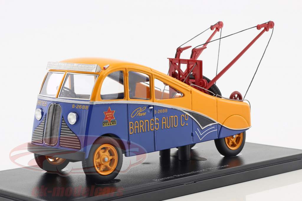 Barnes Streamlined Wrecker Baujahr 1938 orange / blau 1:43 AutoCult