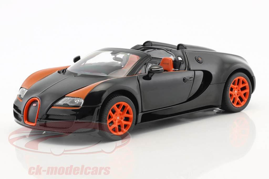 Bugatti Veyron 16.4 Grand Sport Vitesse sort / appelsin 1:18 Rastar