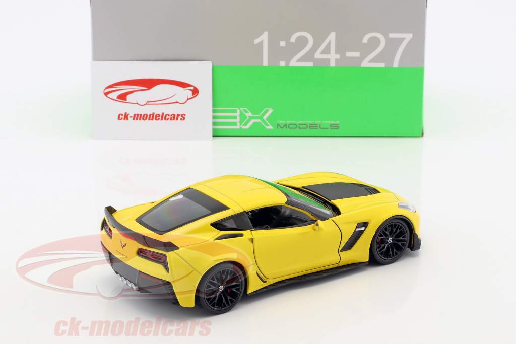 Chevrolet Corvette Z06 Bouwjaar 2017 geel 1:24 Welly
