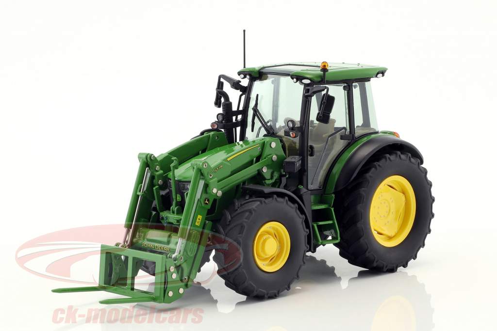 John Deere 5125R tracteur avec chargeurs frontaux et balles de paille vert 1:32 Schuco