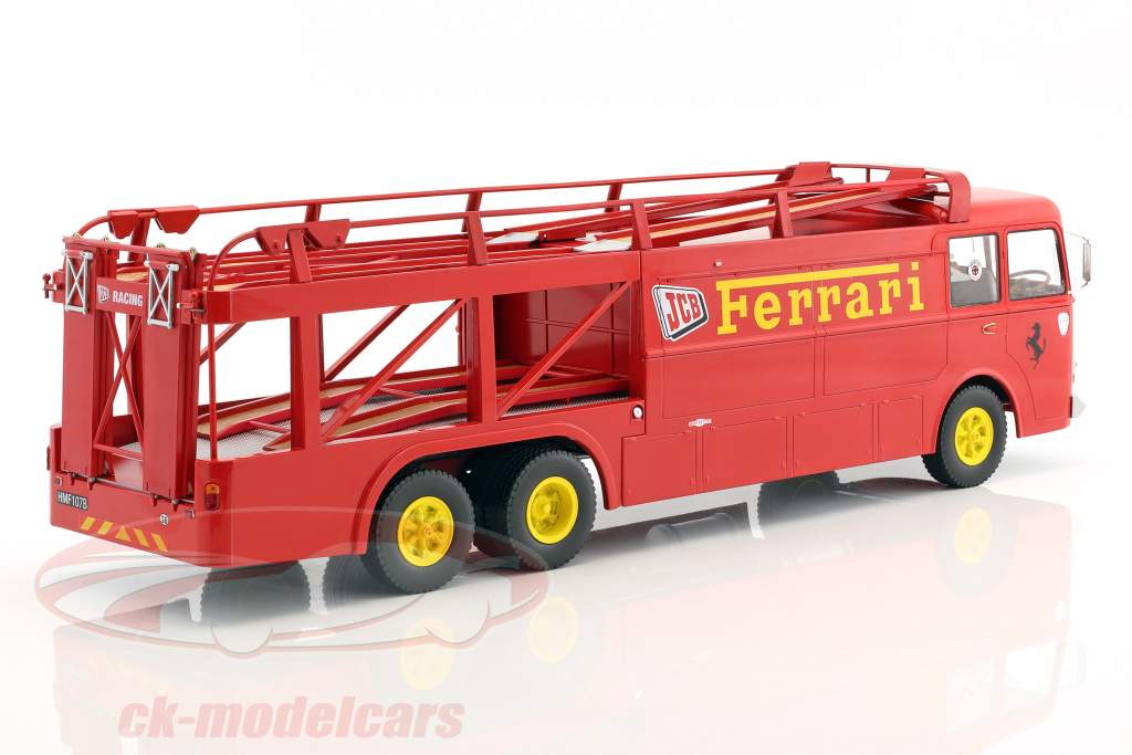 Fiat Bartoletti 306/2 courses transporteur Ferrari JCB Racing rouge 1:18 Norev