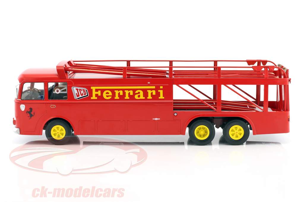 Fiat Bartoletti 306/2 Ferrari レーシング トランスポーター JCB Racing 赤 1:18 Norev
