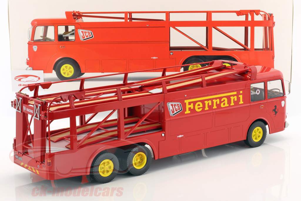 Fiat Bartoletti 306/2 гоночный транспортер Ferrari JCB Racing красный 1:18 Norev