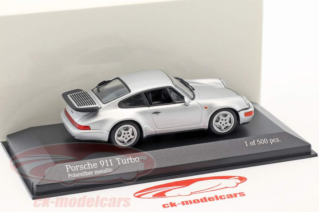 Porsche 911 (964) Turbo anno di costruzione 1990 argento metallico 1:43 Minichamps