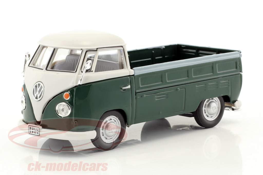 Volkswagen VW T1 Pick Up anno di costruzione 1960 verde scuro / bianco 1:43 Cararama