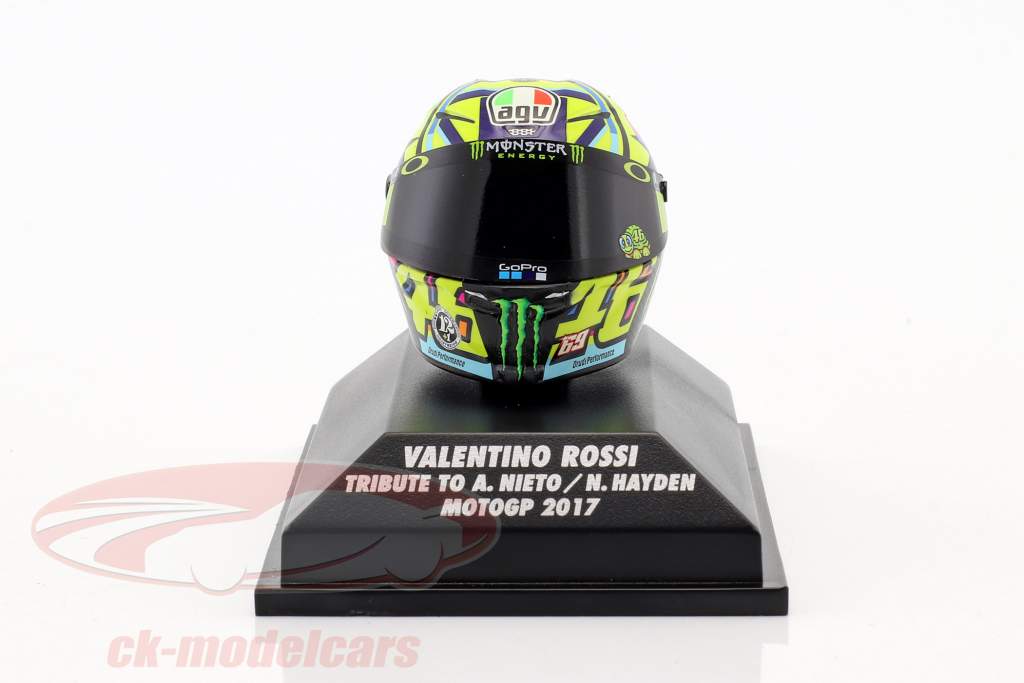 Valentino Rossi Moto GP 2017 貢ぎ へ A. Nieto , N. Hayden AGV ヘルメット 1:8 Minichamps