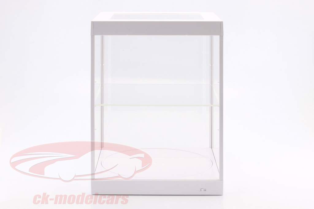 single vitrine en draaiend tafel voor modelauto&#39;s in schaal 1:18 wit Triple9