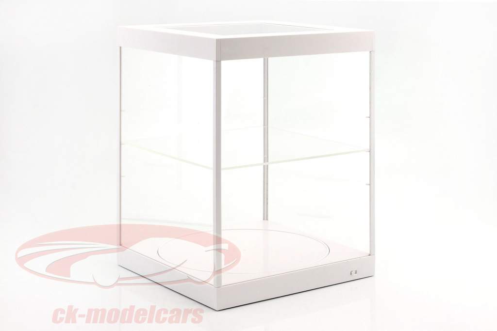 single showcase and Rotary table for modelcars in scale 1:18 white Triple9
