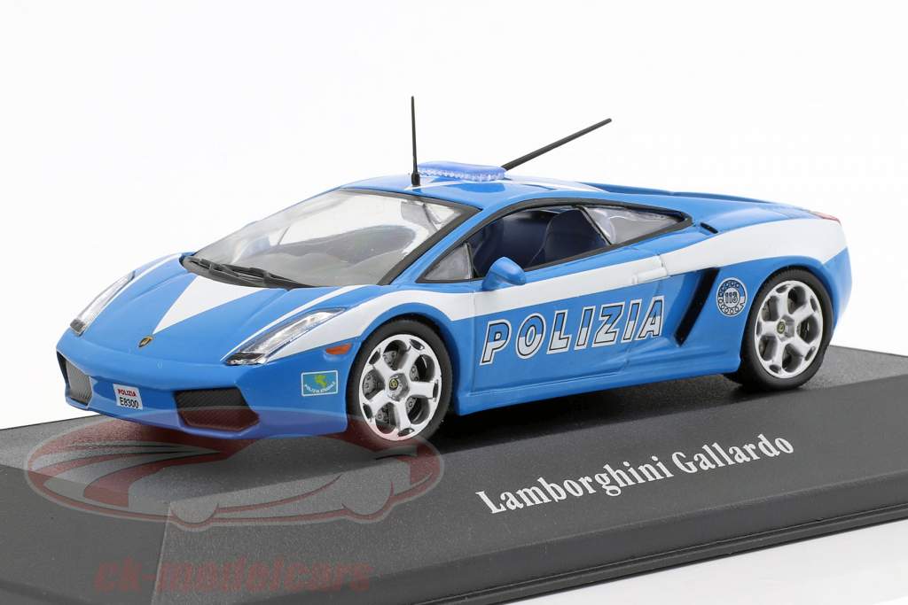 Lamborghini Gallardo Polizei Italien Baujahr 2004 blau / weiß 1:43 Atlas