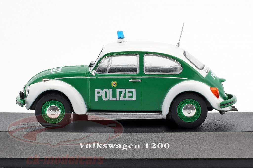 Volkswagen VW Beetle 1200 police Germany year 1977 green / white 1:43 Atlas