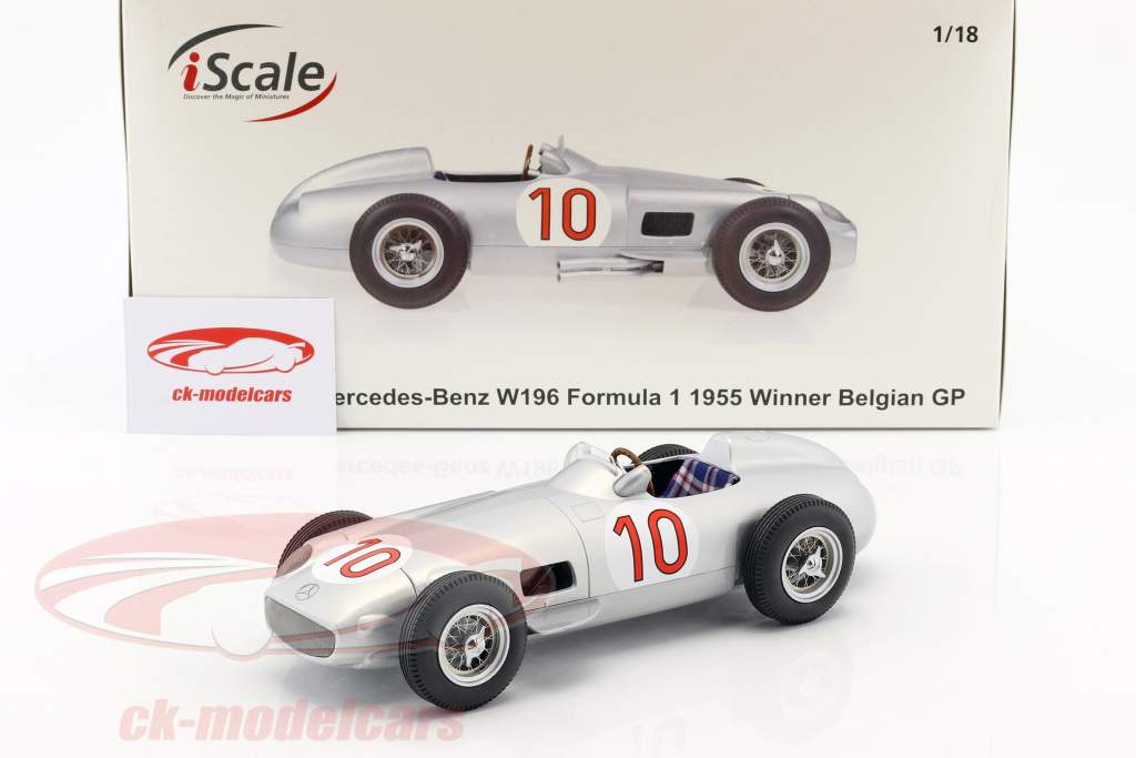 J.M. Fangio Mercedes-Benz W196 #10 Winner Belgian GP World Champion formula 1 1955 1:18 iScale