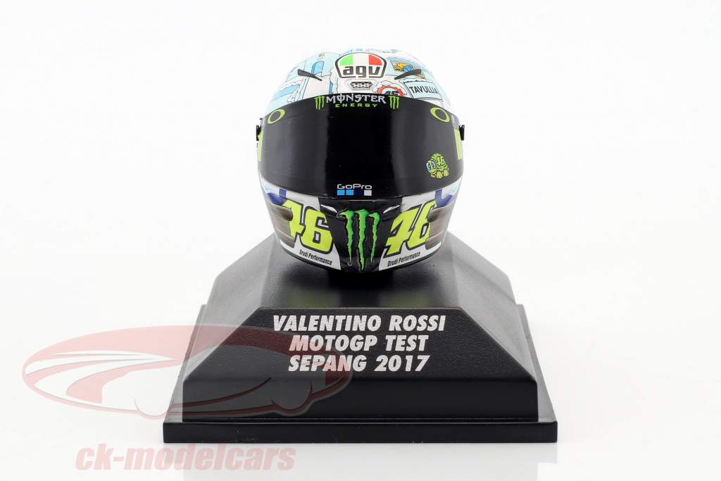 Valentino Rossi MotoGP Test Sepang 2017 AGV capacete 1:8 Minichamps