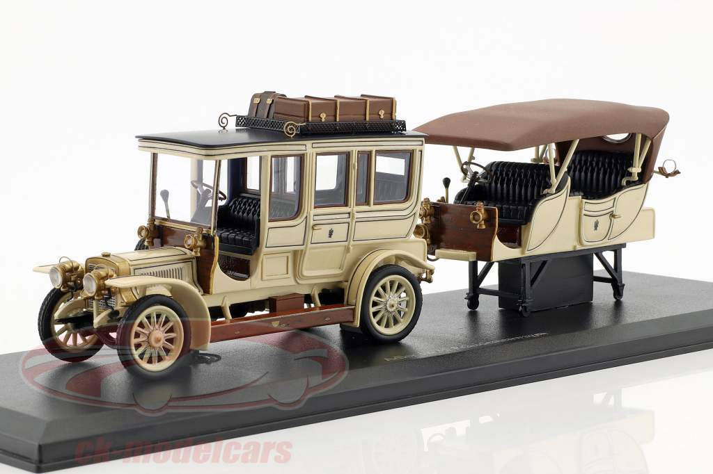 Adler 18/35 Präsidentenwagen Baujahr 1906 creme weiß / braun 1:43 AutoCult