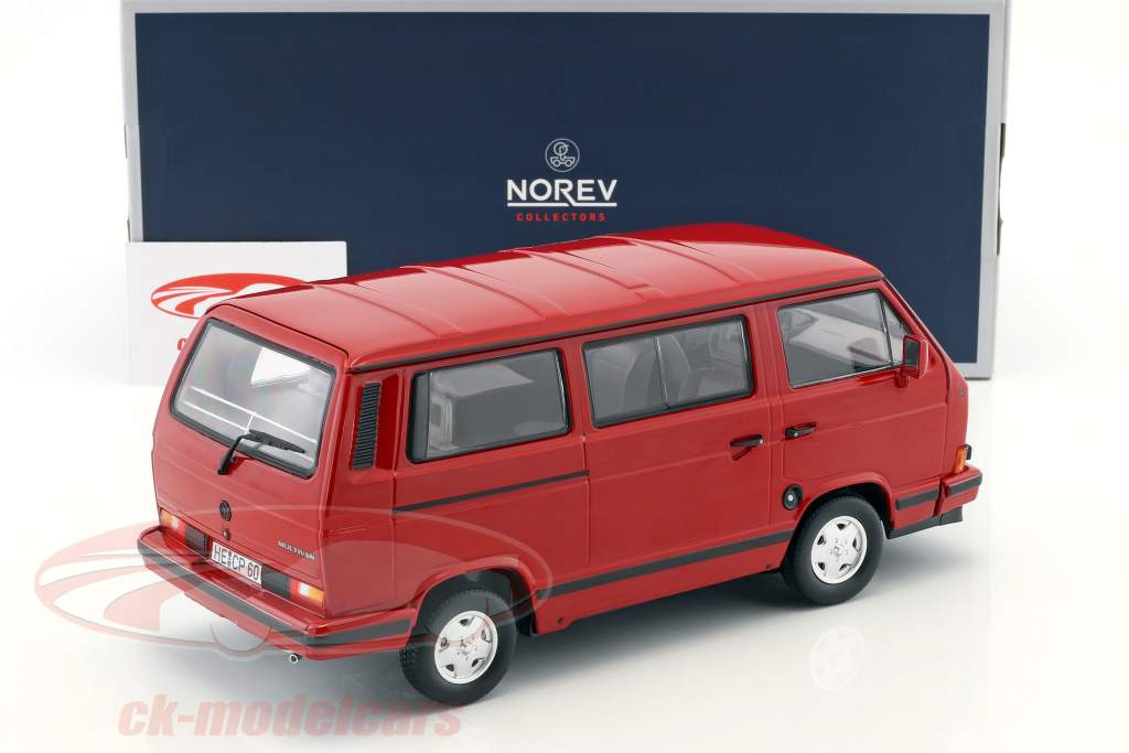 Volkswagen VW T3 Bus Red Star Opførselsår 1992 rød 1:18 Norev