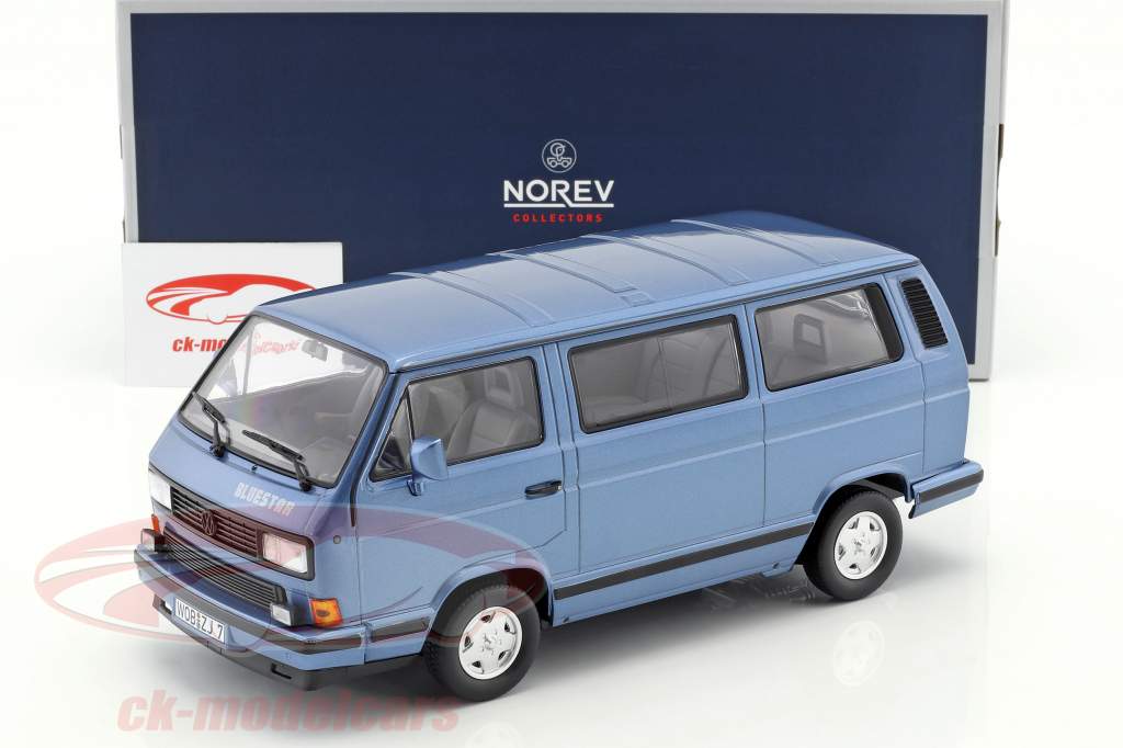 Volkswagen VW T3 Blue Star ano de construção 1990 azul metálico 1:18 Norev