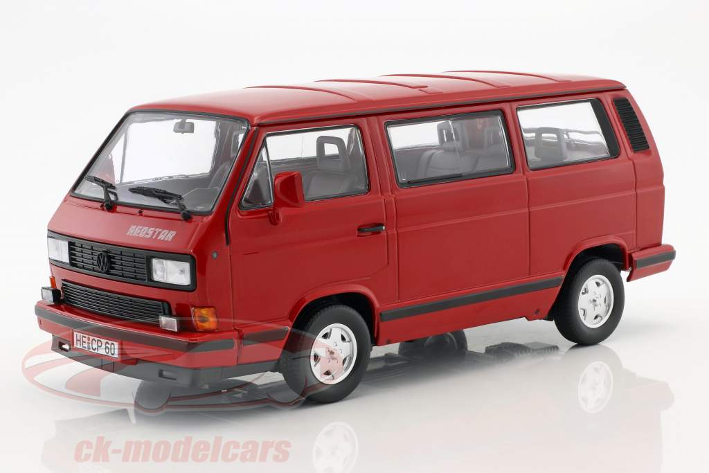 Volkswagen VW T3 Bus Red Star Bouwjaar 1992 rood 1:18 Norev
