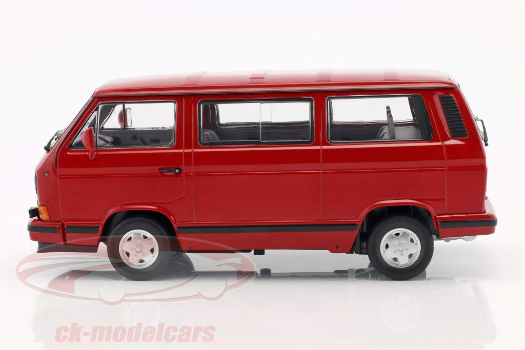 Volkswagen VW T3 Bus Red Star Opførselsår 1992 rød 1:18 Norev