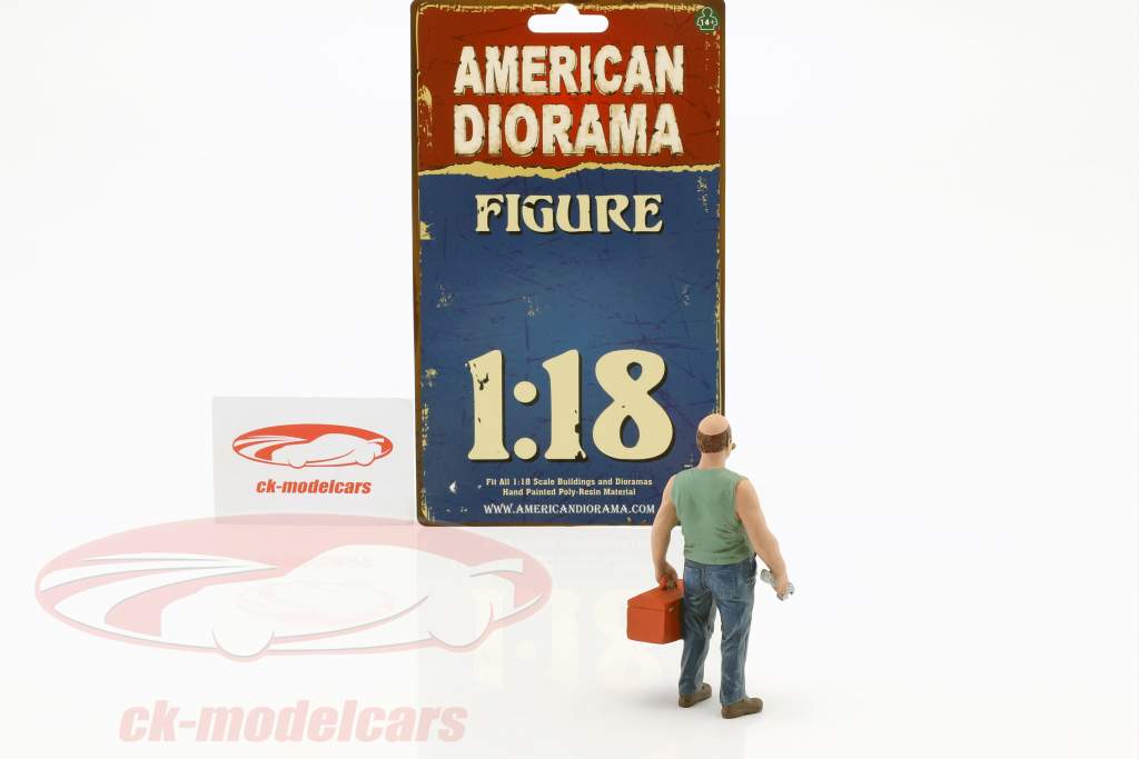 mechanic Sam with toolbox figure 1:18 American Diorama