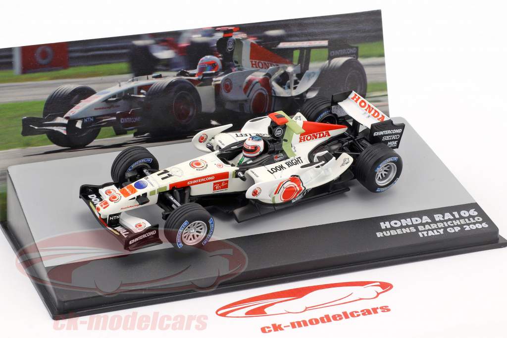 Rubens Barrichello Honda RA106 #11 Itália GP fórmula 1 2006 1:43 Altaya