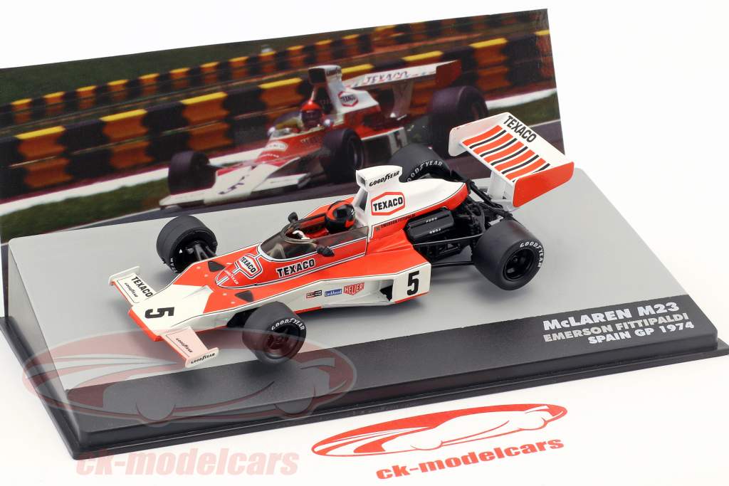 E. Fittipaldi McLaren M23 #5 campeão do mundo Espanha GP fórmula 1 1974 1:43 Altaya