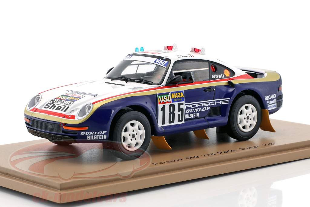 Porsche 959 #185 2 ° Rallye Paris - Dakar 1986 Ickx, Brasseur 1:43 Spark