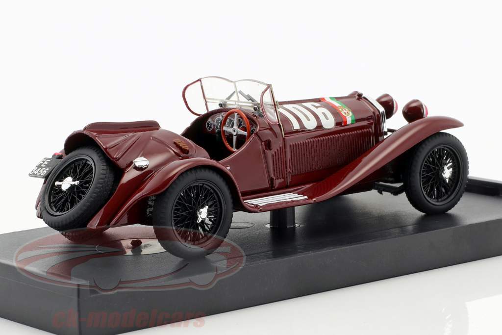 Alfa Romeo 8C 2300 #106 winnaar Mille Miglia 1932 Borzacchini, Bignami 1:43 Brumm