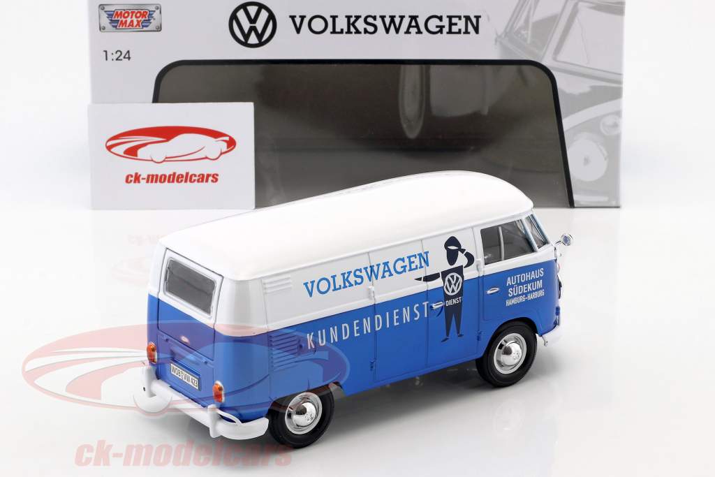 Volkswagen VW Type 2 T1 バン VW 顧客サービス ブルー / 白 1:24 MotorMax