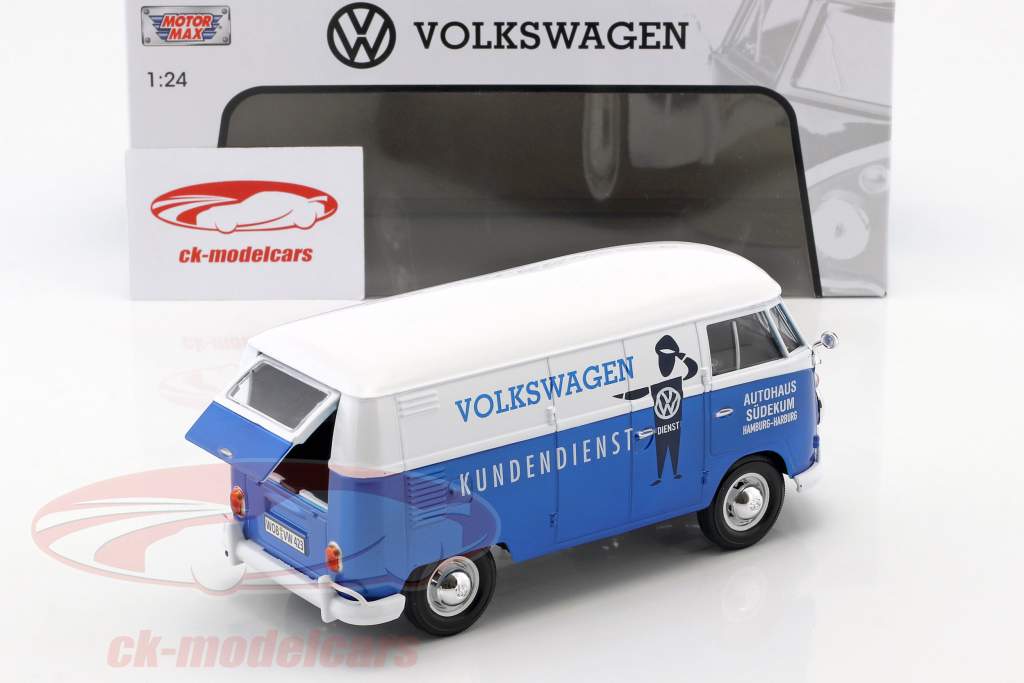 Volkswagen VW Type 2 T1 фургон VW обслуживание клиентов синий / белый 1:24 MotorMax