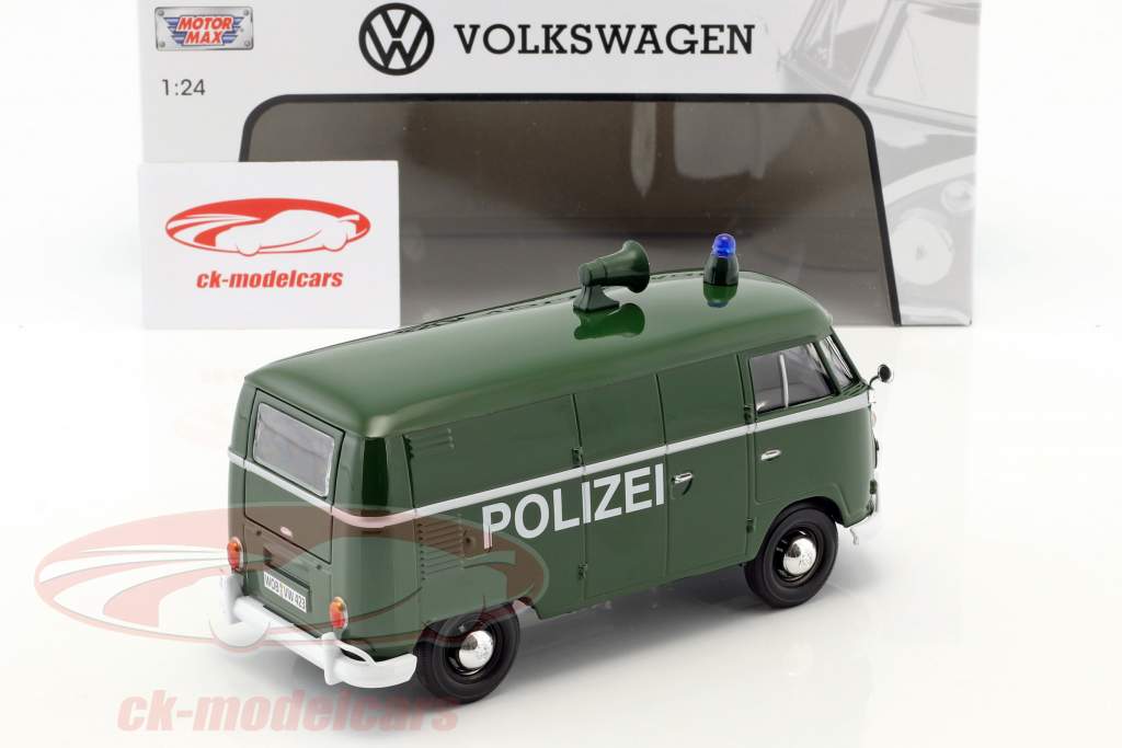 Volkswagen VW Type 2 T1 Transporter Polizei grün 1:24 MotorMax