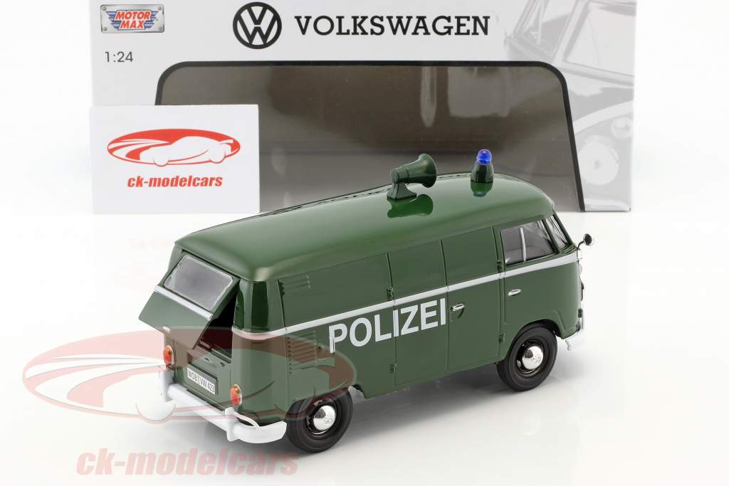 Volkswagen VW Type 2 T1 バン 警察 グリーン 1:24 MotorMax
