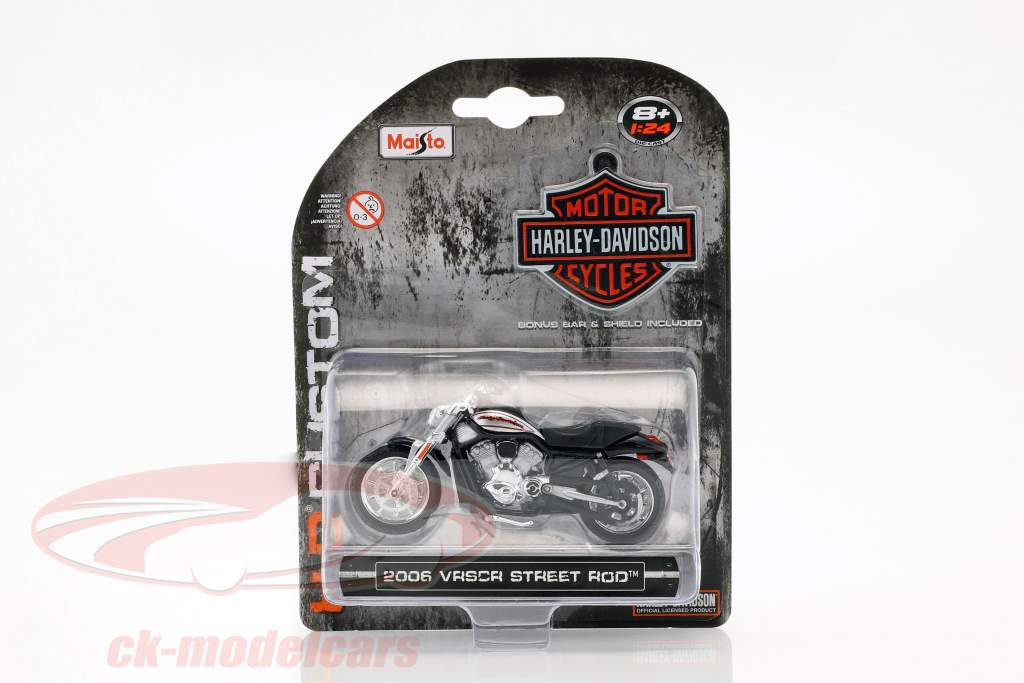Harley Davidson VRSCR Street Rod Bouwjaar 2006 zilver / zwart 1:24 Maisto