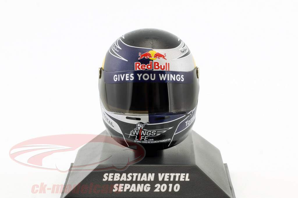 S. Vettel Red Bull GP Malaysia Formula 1 World Champion 2010 Helmet 1:8 Minichamps