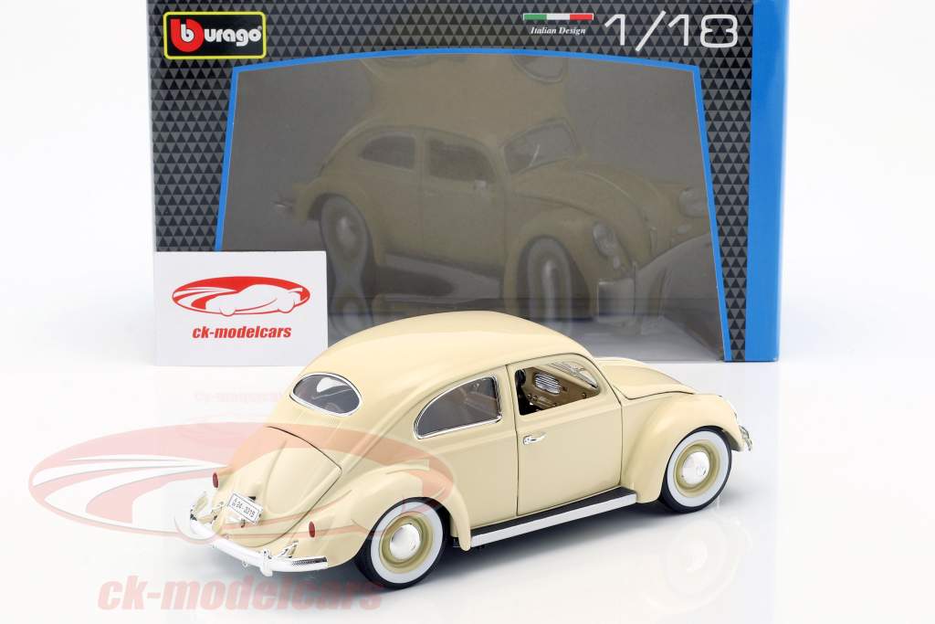 Bburago 1:18 Volkswagen VW Käfer Beetle creme weiß Baujahr 1955 18 