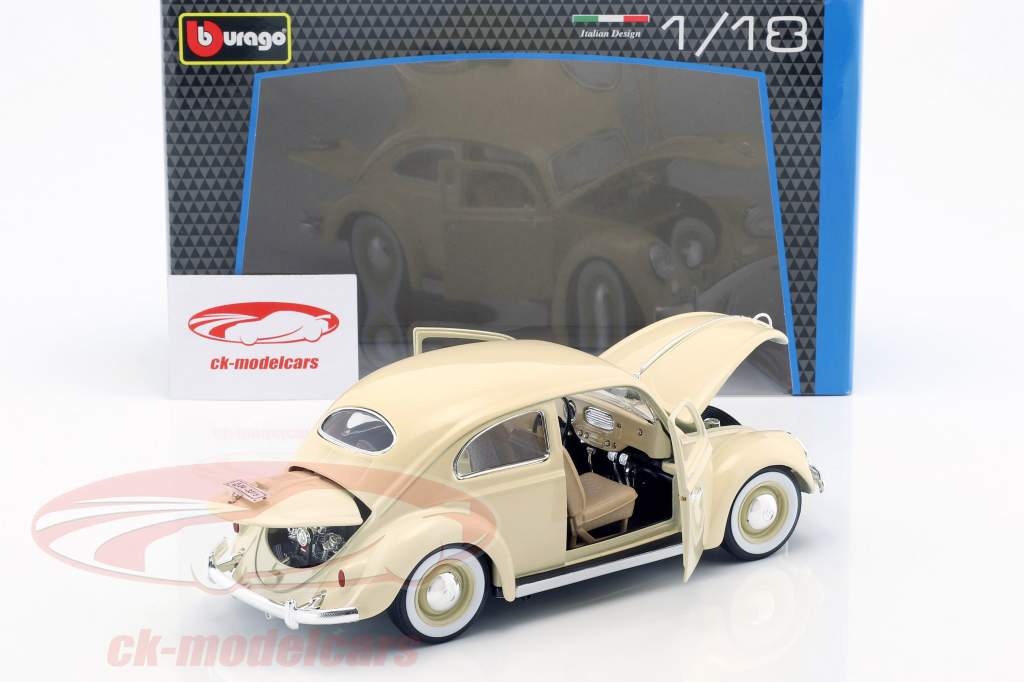 Volkswagen VW Käfer Beetle cream 1955 1:18 Bburago