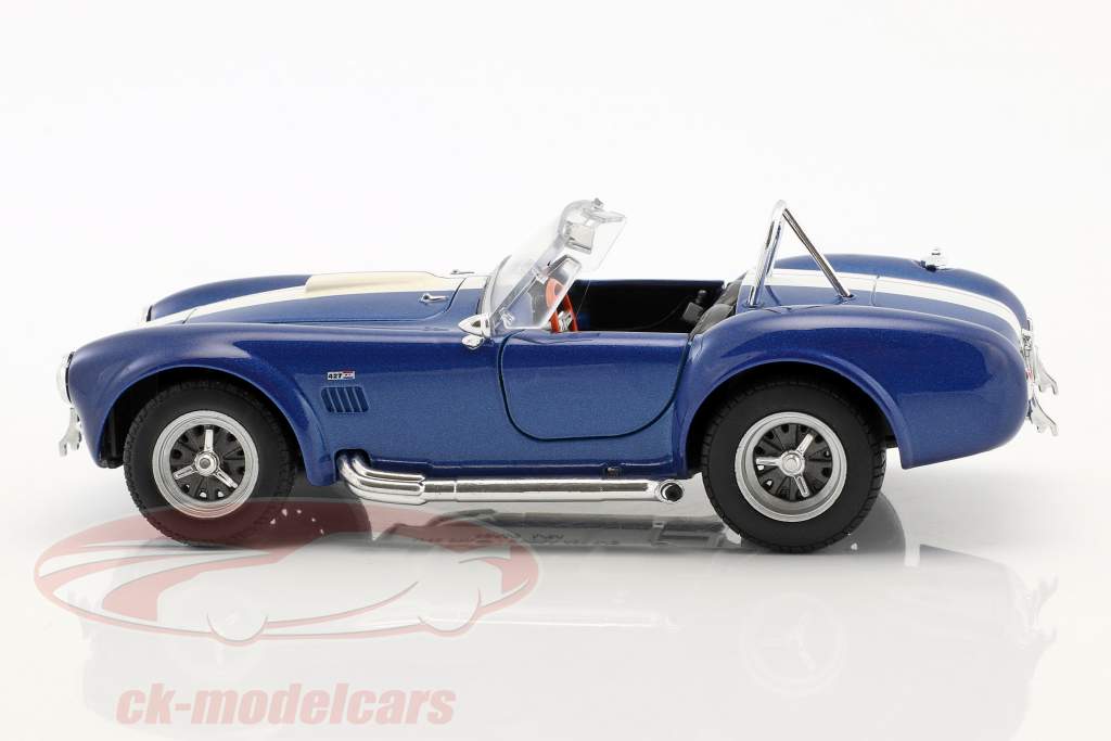 Shelby Cobra SC 427 année de construction 1965 bleu / blanc 1:24 Welly