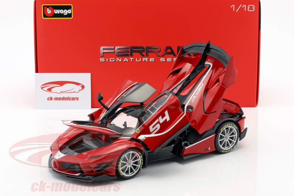 Ferrari FXX-K Evoluzione #54 rød 1:18 Bburago Signature