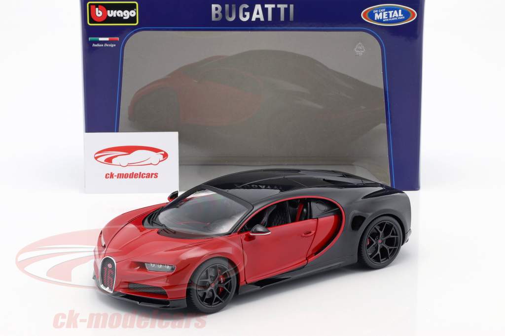 Bugatti Chiron Sport 16 vermelho / preto 1:18 Bburago