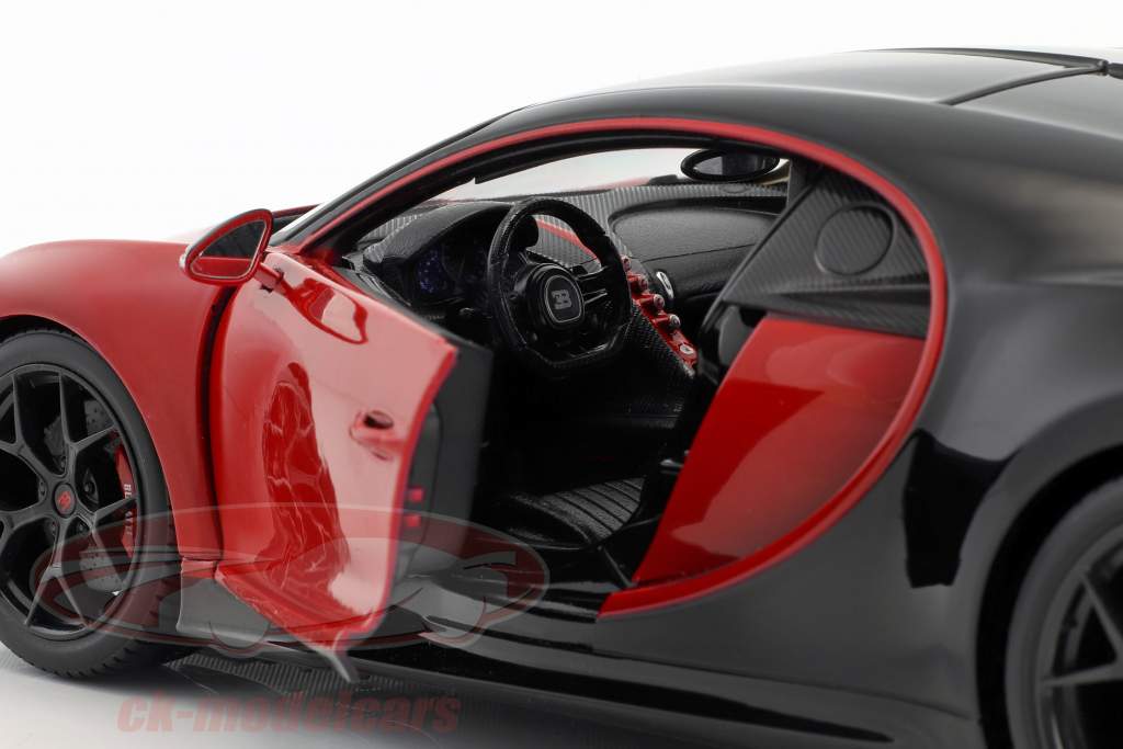 Bugatti Chiron Sport 16 rød / sort 1:18 Bburago
