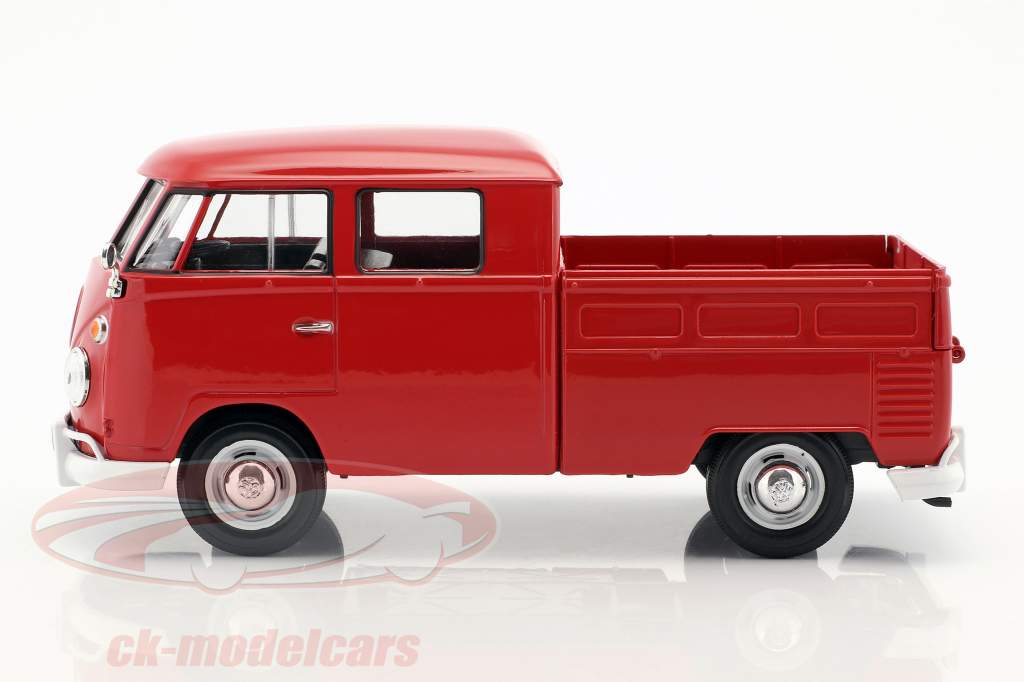 Volkswagen VW Type 2 dubbele cabine rood 1:24 MotorMax
