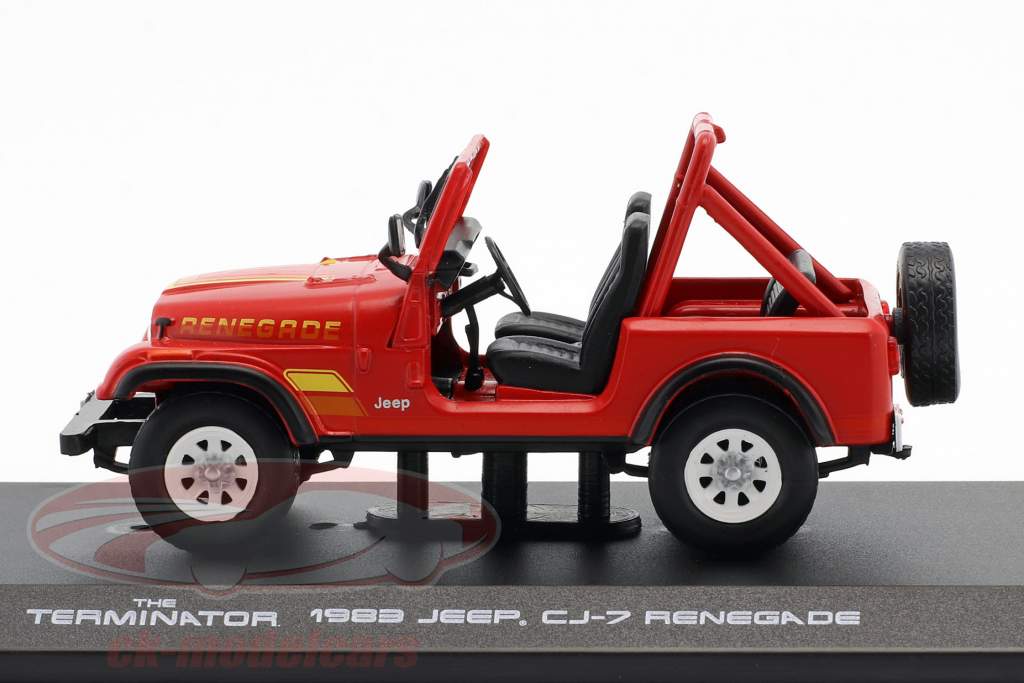 Sarah Conner's Jeep CJ-7 ano de construção 1983 filme Terminator (1984) vermelho 1:43 Greenlight