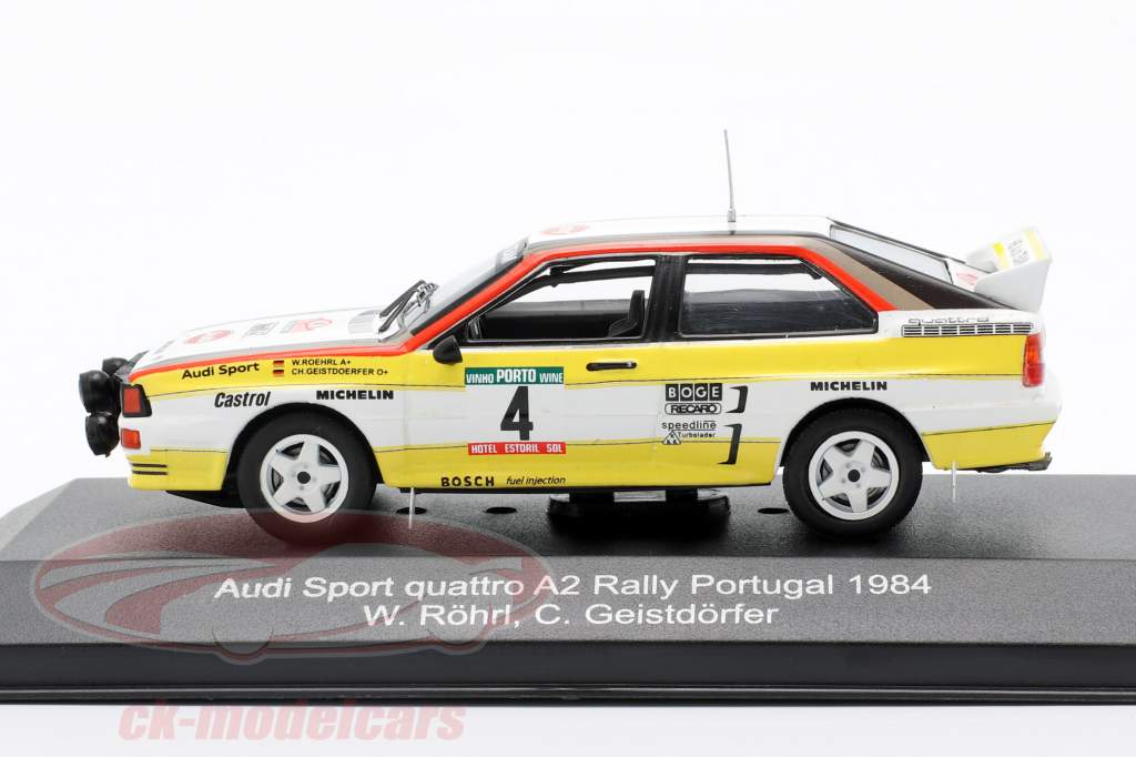 Audi Sport quattro A2 #4 Rallye Portugal 1984 Röhrl, Geistdörfer 1:43 CMR
