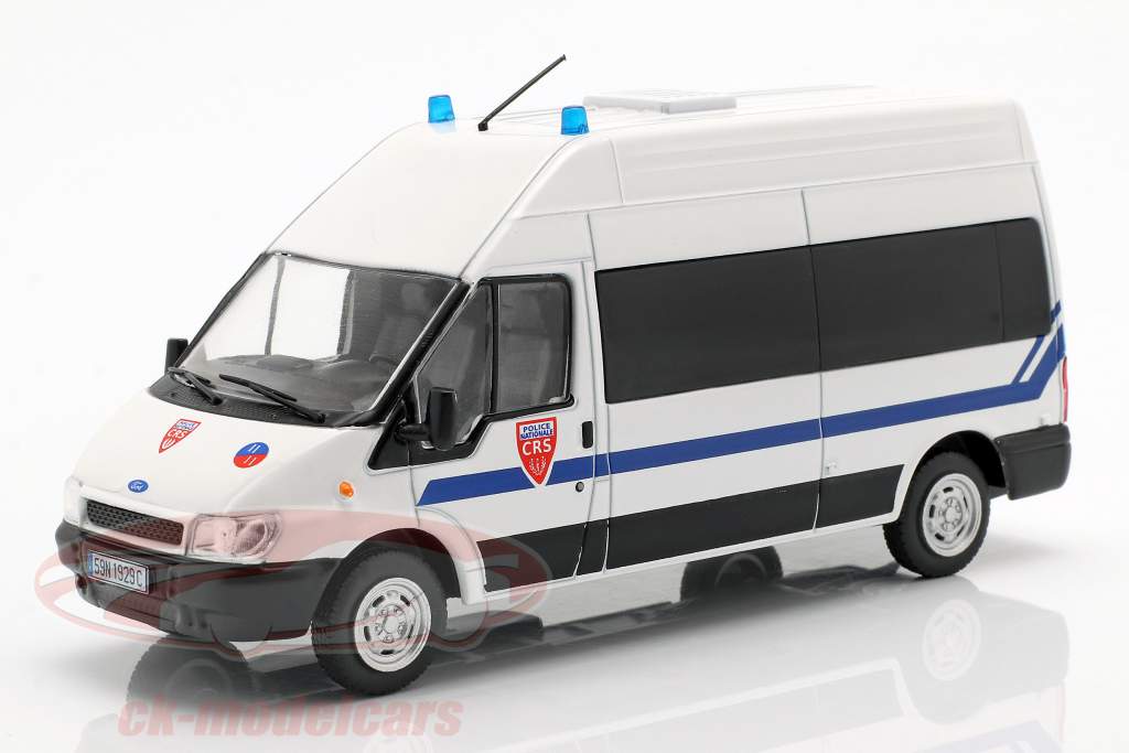 Ford Transit CRS Police Nationale branco em bolha 1:43 Altaya