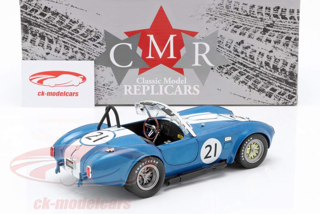 Shelby Cobra 427 Racing #21 1965 blå / hvid 1:18 CMR