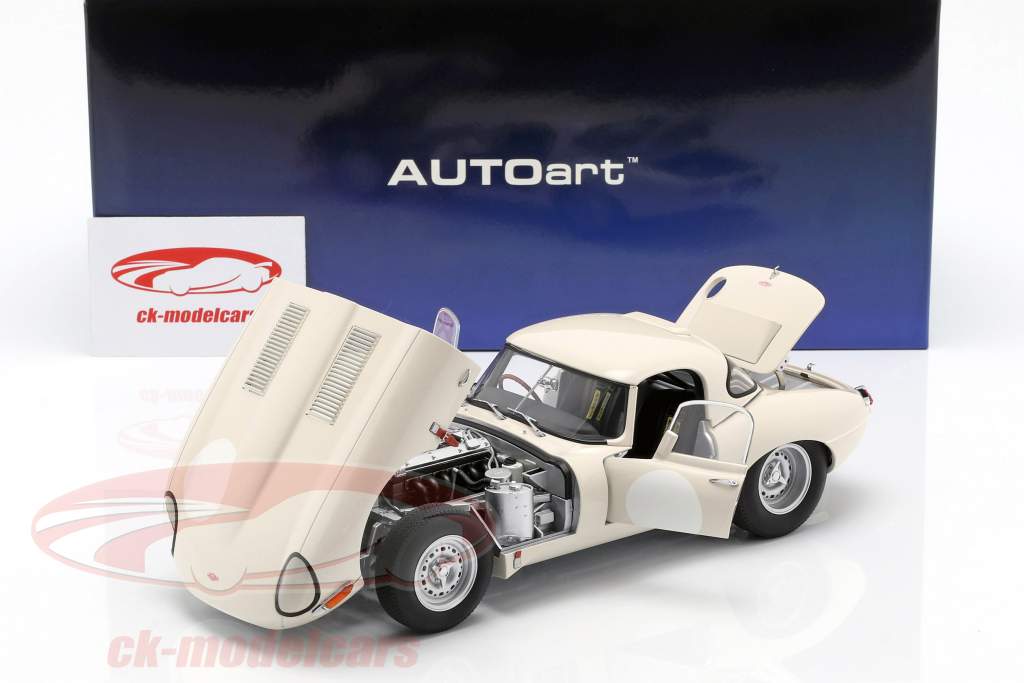 Jaguar Lightweight E-Type with removable Top white 1:18 AUTOart