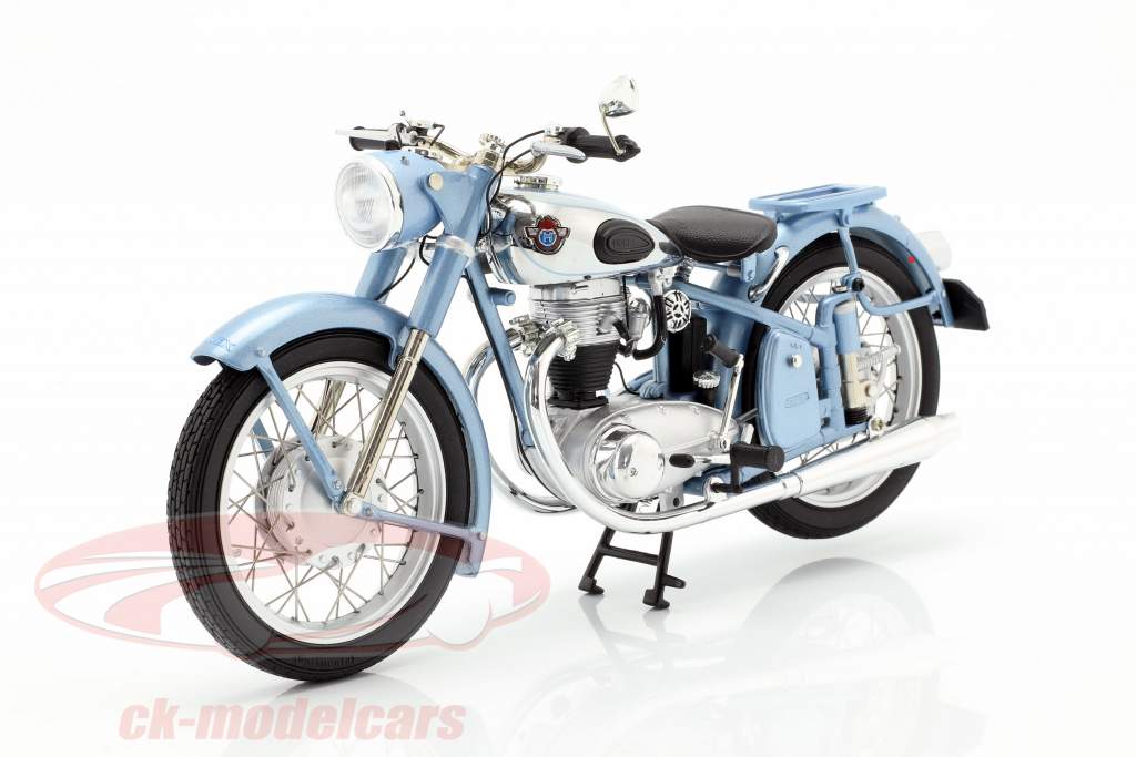 Horex Regina Motorrad mit Einzelsitz hellblau metallic 1:10 Schuco