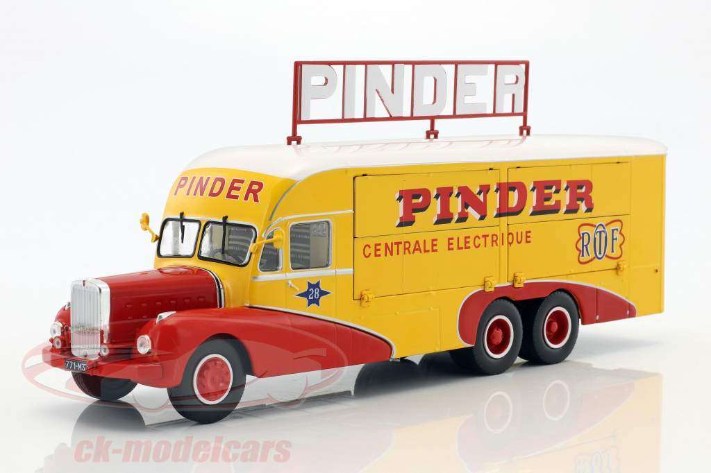 Bernard 28 elettrico camion Pinder circo anno di costruzione 1951 giallo / rosso 1:43 Direkt Collections