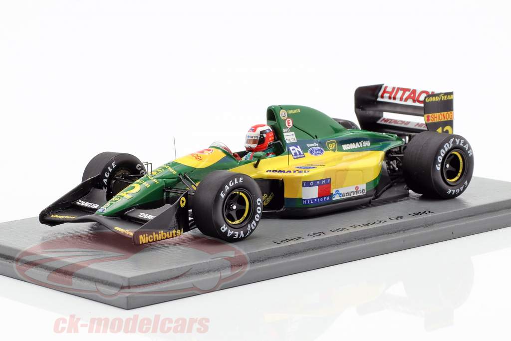 Johnny Herbert Lotus 107 #12 6th fransk GP formel 1 1992 1:43 Spark